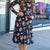 Roses Long Sleeve Midi Dress