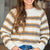 Cozy Stripe Cable Knit Sweater