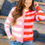 Contrasting Stripes Button Cardigan