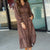 Sketched Floral Cinched Trim Midi Dress