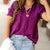 Ruched Puff Sleeve Tie Blouse
