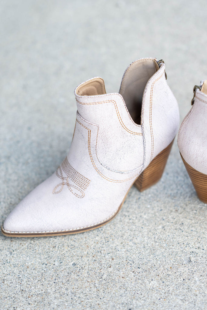 denim jacket and white dress Smoke Show Cream Crackle Corkys Boot Sand / 9
