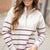 Striped Bottom Half Zip Sweatshirt