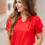 Ruched Puff Sleeve V Blouse