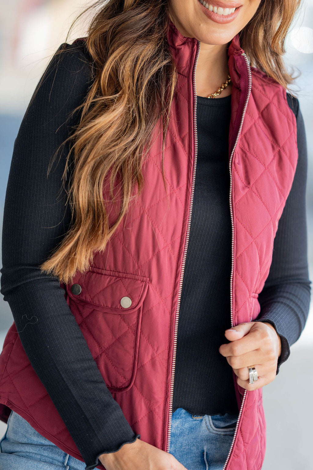 Matte Puffer Vest Betsey's Boutique Shop Vests