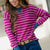 Color Trimmed Striped Sweater