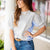 Charming Contrast Puff Sleeve Top