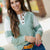 Blocked Sleeve Button Accented Sweater