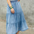 Tiered Denim Midi Skirt