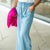 Relaxed Wide Leg Chambray Pants