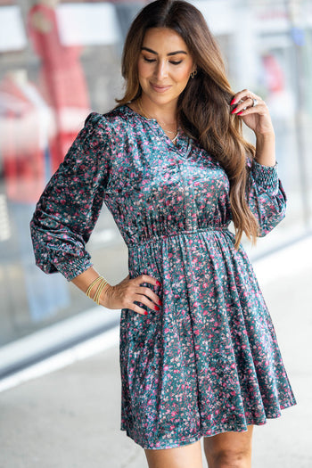 Flawlessly Floral Cinched Dress