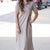 Half Sleeve Side Slit Midi Dress