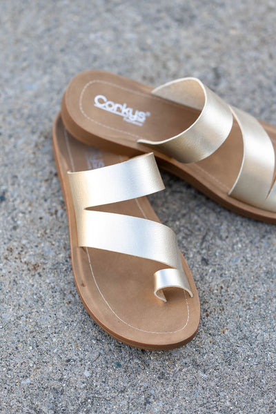 Corky's Just A Fling Gold Sandals