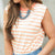 Bold Striped Solid Collar Tank
