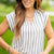 Chic Stripe V-Neck Blouse