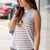 Striped Classic Crew Ribbed Tank