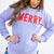 Merry Rounded Hem Graphic Sweatshirt