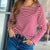 Striped Square Neck Long Sleeve Tee