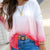 Ombre Side Slit Pocket Tunic Tee