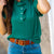 Textured Ruffle Accented Button Top Blouse