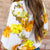 Fancy Floral Cinched Long Sleeve Blouse