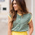Capri Stripe Knit Button Vest