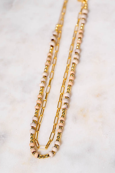 Bel Koz Mixed Chain Clay Bead Necklace