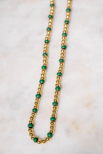 Bel Koz Gold Accented Clay Bead Necklace
