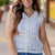 Crocheted Eyelet Trim Button Down Tank