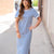 Classic Line Striped Midi Dress