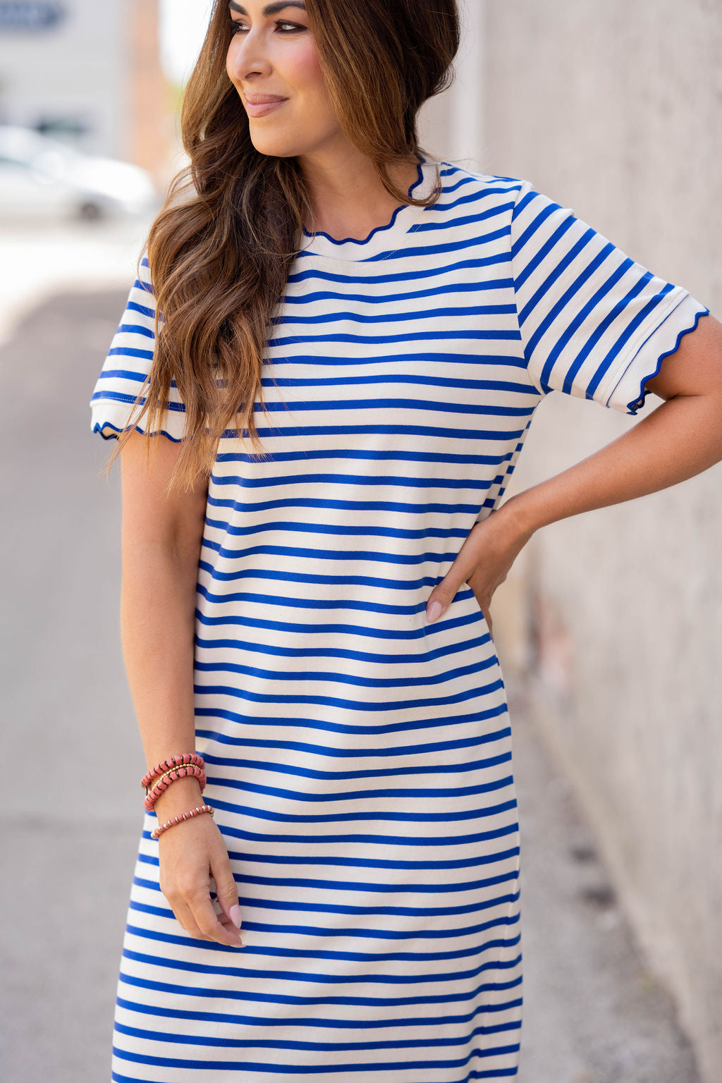 Classic Line Striped Midi Dress - Betsey's Boutique Shop - Classic Line Striped Midi Dress - Betsey's Boutique Shop -