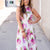 Bouquets Cinched Midi Dress