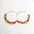Golden Ruby Bead Hoop Earrings