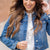 Asymmetric Distressed Hem Denim Jacket
