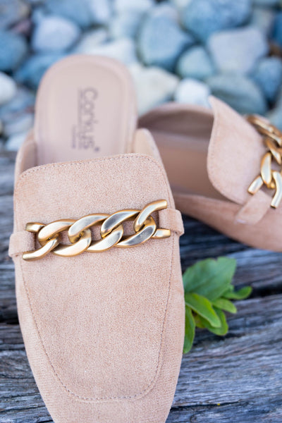 Corky's Keepsake Camel Faux Suede Mules