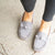 Driving Miss Daisy Grey Faux Suede Flats