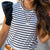 Striped Solid Flutter Trim Tank