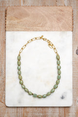 Bel Koz Elongated Clay Bead Single Strand Necklace