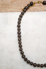 Bel Koz Gold Accented Clay Bead Single Stand Necklace