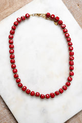 Bel Koz Squared Clay Bead Single Strand Necklace