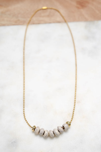 Bel Koz Clay Bead Dainty Chain Necklace