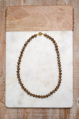 Bel Koz Gold Accented Clay Bead Magnetic Necklace