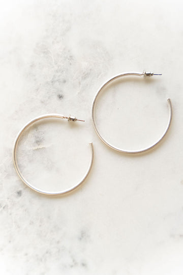 Thin Matte Hoop Earrings