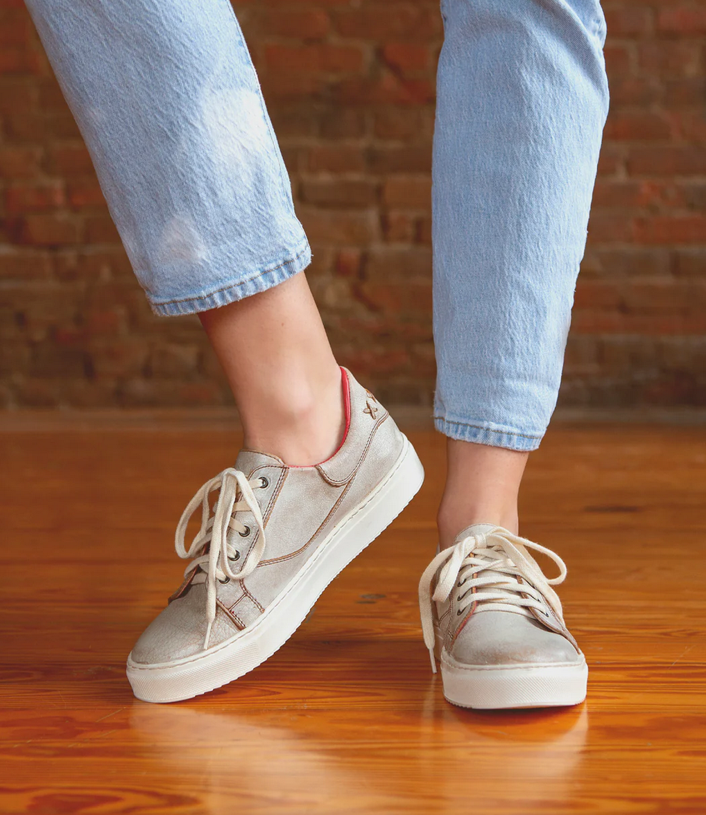 Stylish Bedstu Lace-Up Shoes - White Textured Leather Women main image 3