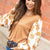 Abstract Brushed Floral Sleeve Blouse