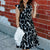 Abstract Spots Tiered Dress