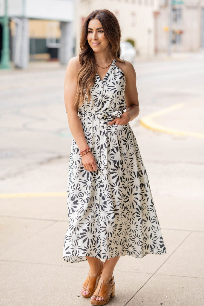 artisanal white midi dress Artisan Bloom Midi Dress