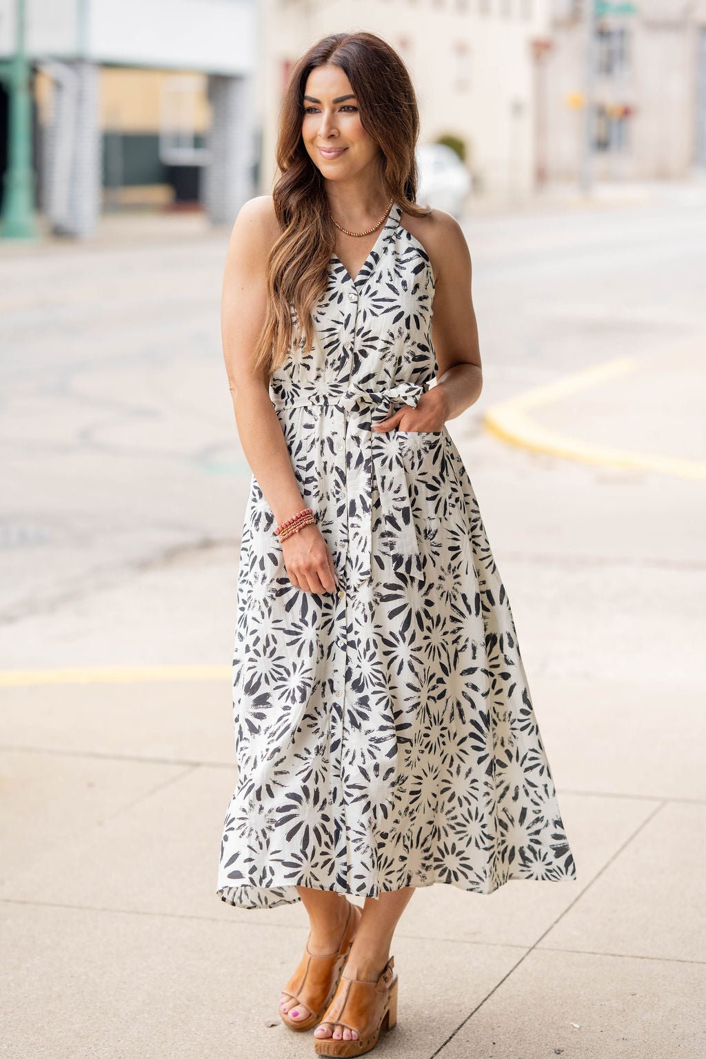 knee length dresses for ladies Artisan Bloom Midi Dress