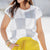 Checkered Knit Tee