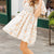 Floral Pleated Top Puff Sleeve Dress